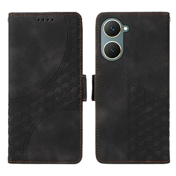 Carcasa FOXDOCK Vivo Y03 4G de cuero PU, diseño acolchado clásico, protección contra caídas y rayones
