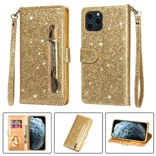 Funda Para Elegante Funda Iphone 11 Pro Glitter Con Cremallera-ideal Para El Uso Diario