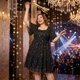 thumbnail image 2 of Vestidos de verano para mujer de talla grande Agnes Orinda con escote cuadrado en capas metálicas doradas, manga corta con volantes, vestido de fiesta brillante 1X negro, 2 of 7