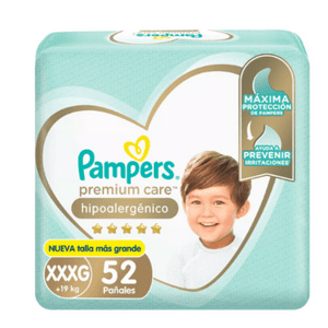 Pack X2 Pampers Premium Care Hipoalergénico Talla Xxxg 104 Und