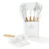 Estilodomus - Set 13Pcs Utensilios De Cocina De Silicona Antiadherentes Blanco