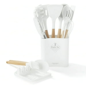 Estilodomus - Set 13Pcs Utensilios De Cocina De Silicona Antiadherentes Blanco