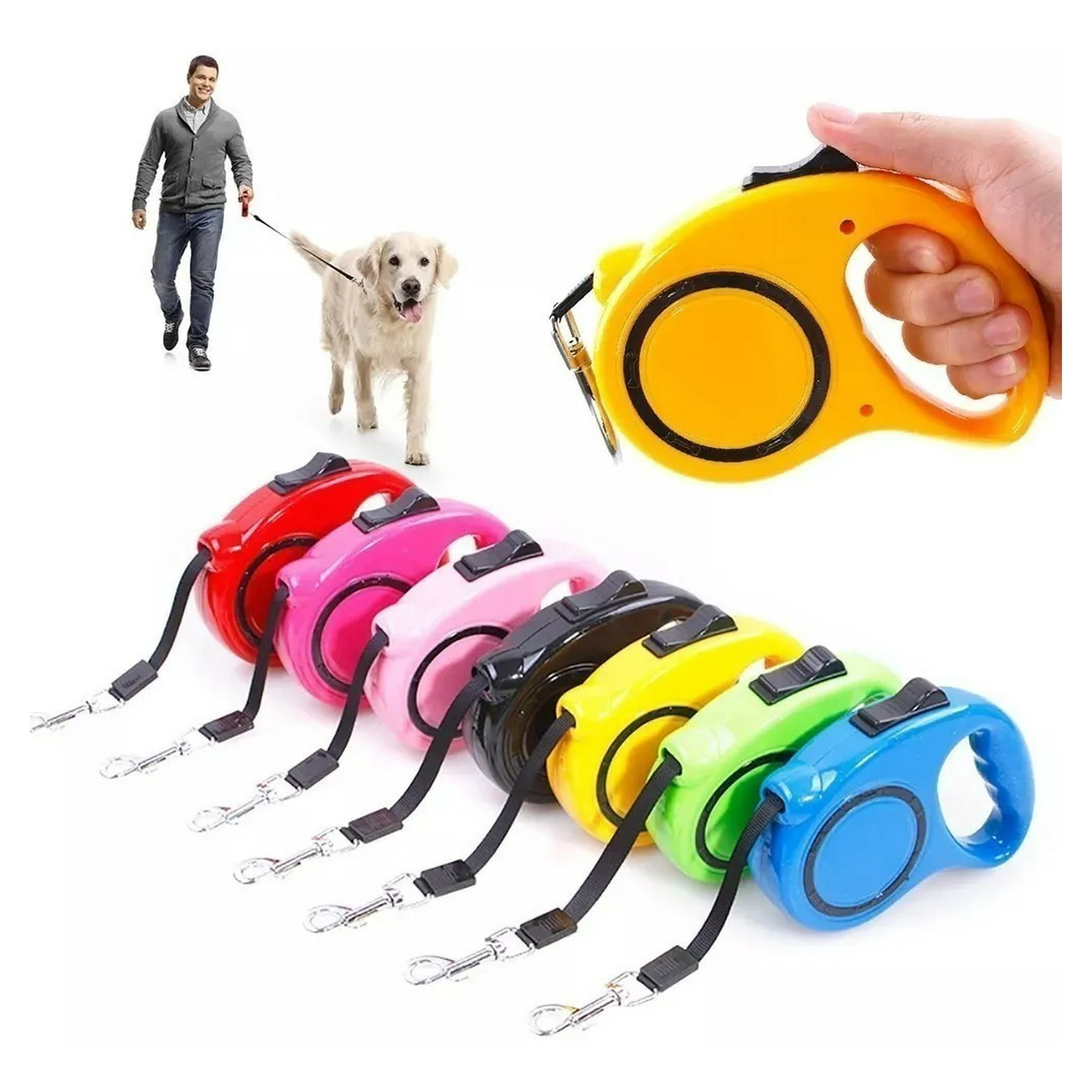 Genérico - Correa Retráctil Auto Paseo Mascotas Perros Gatos 5 Metros