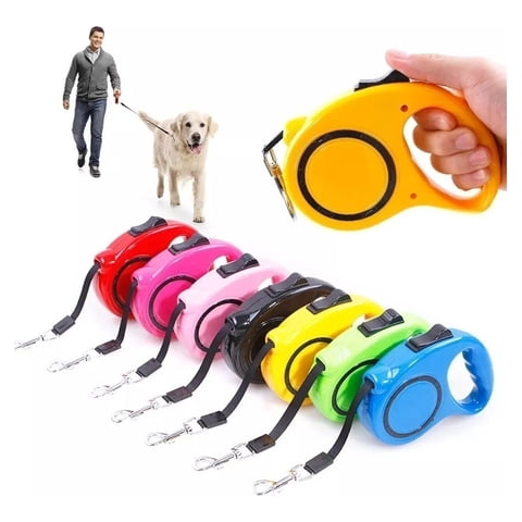 Genérico - Correa Retráctil Auto Paseo Mascotas Perros Gatos 5 Metros