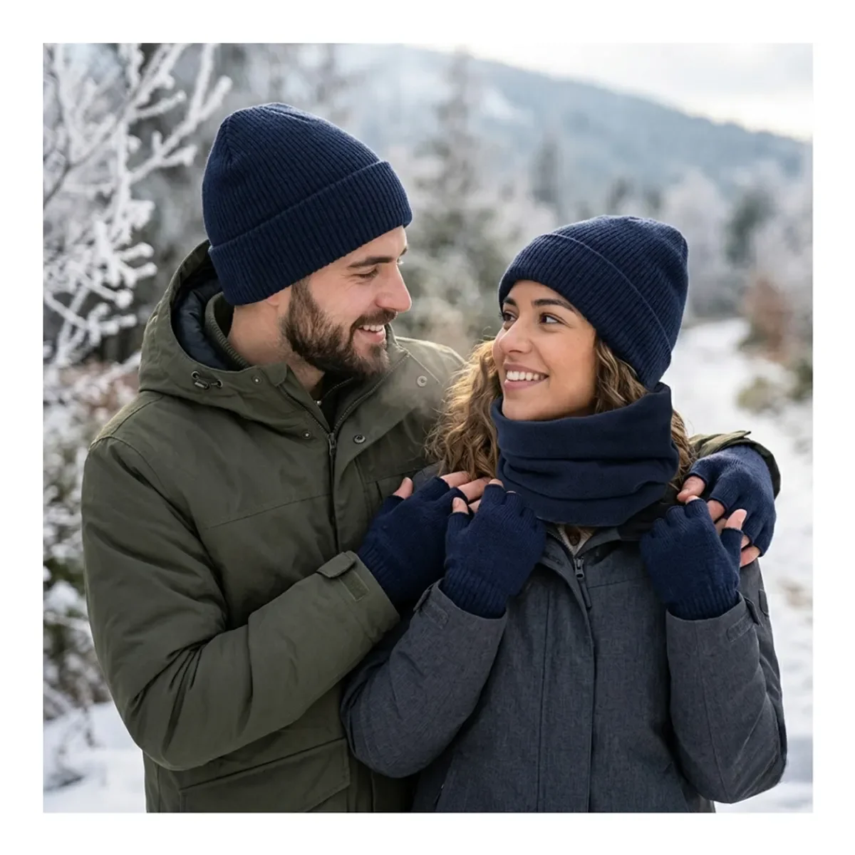Genérico - Set Invierno Térmico: Gorro Beanie + Guantes Sin Dedos + Cuello