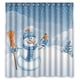 thumbnail image 1 of Cortina de ducha con diseño de muñeco de nieve y nieve cayendo, con ganchos, 167 x 183 cm., 1 of 3