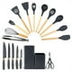 thumbnail image 3 of Kit Avanzado De Utensilios De Cocina De Silicona En Color Negro- Resistentes Al Calor Con Mangos De Madera, 3 of 5