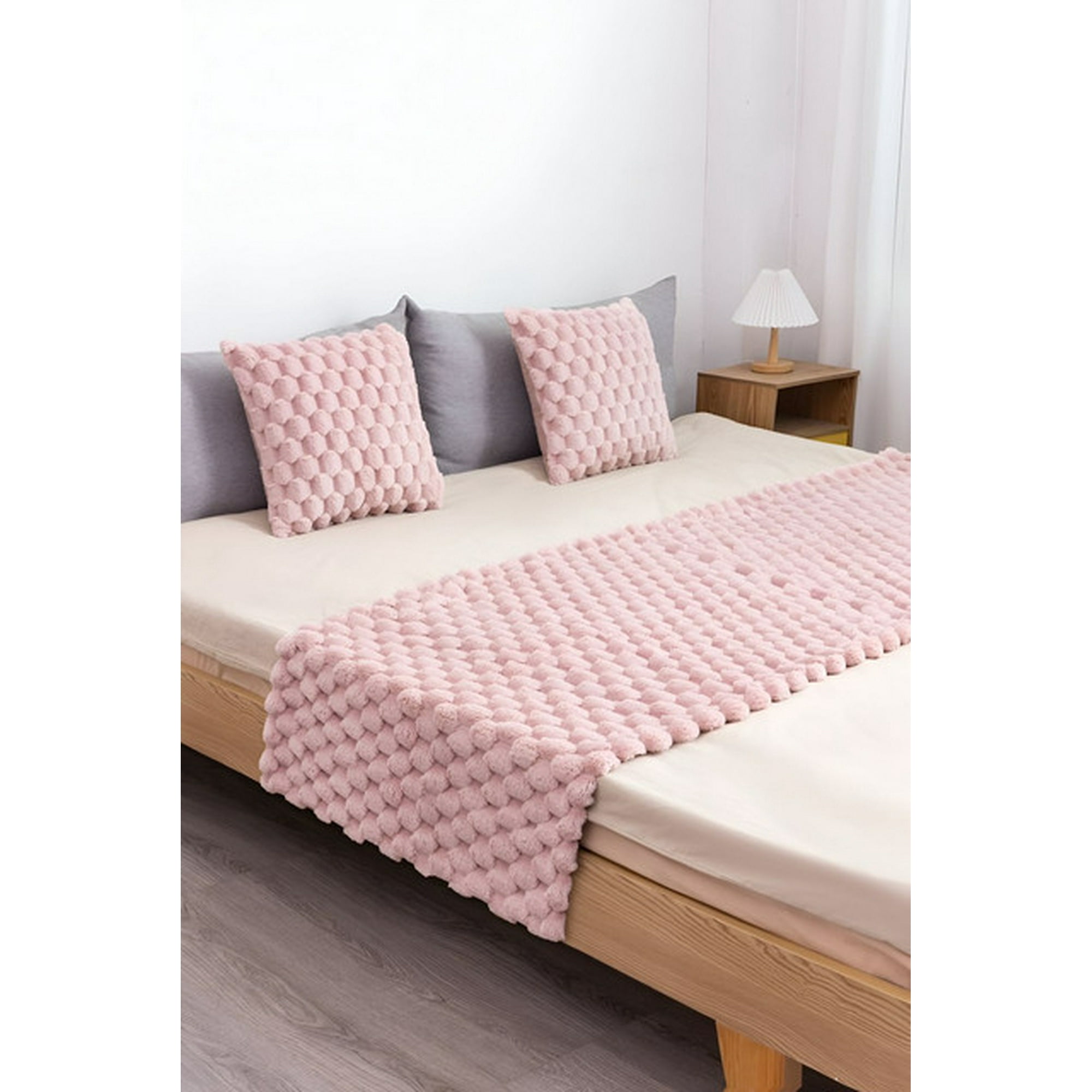 Todo Para El Hogar - Piecera De Cama Decorativa Modelo Perla Rosado