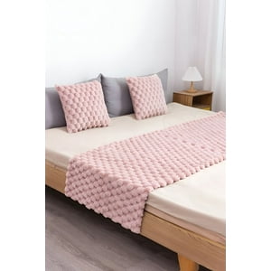 Todo Para El Hogar - Juego De Piecera De Cama Con 2 Fundas Modelo Perla Rosado