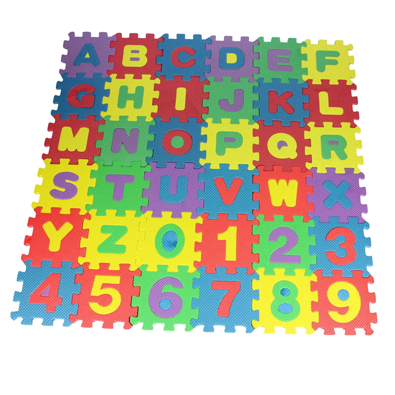 Magideal - Juego De 36 Piezas De Rompecabezas, Alfombrilla De Juego Con Números Del Alfabeto, Alfombrilla De Espuma Eva, Alfombrilla Para Gatear, Juego De Alfomb , 6cmx6cm