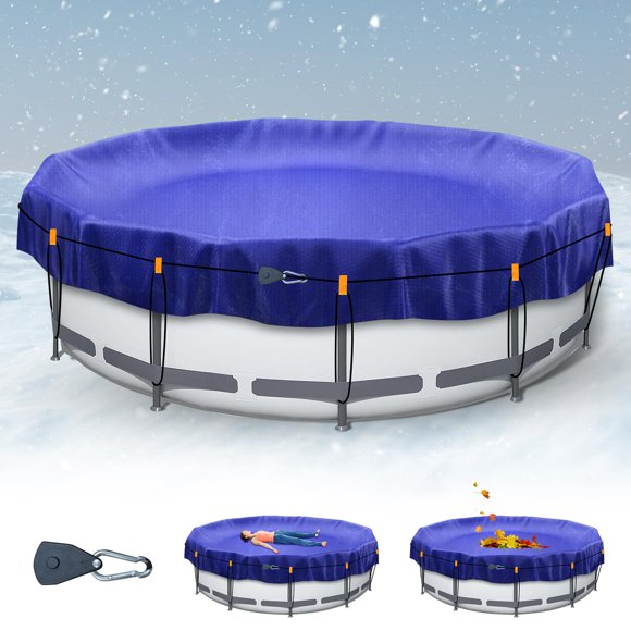 Cobertura para piscina ZHSX redonda de 3 m azul real con malla incluida