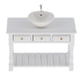 thumbnail image 3 of 1:12 Dollhouse Miniatura Lavabo Redondo De Cerámica Lavabo Y Gabinete De Ba?o, 3 of 3