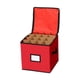 thumbnail image 3 of Contenedor De Bolas De árbol De Navidad Con Dos Cremalleras, Caja De Almacenamiento De Adornos Navideños, Color Rojo, 3 of 3