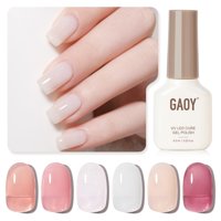 Set De Esmaltes De Uñas En Gel Gaoy Jelly Nude Pink, 6 Colores, 6,5 Ml