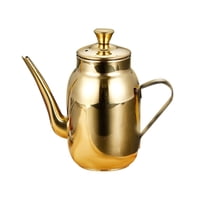 Magideal - Dispensador De Aceite Cruet De Aceite Contenedor De Aceite De Acero Inoxidable Caño Largo Olla De Aceite Para Cocina Buffets Panaderías Restaurantes C Oro 300Ml