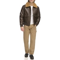 Chaqueta Tommy Hilfiger De Piel Sintética Para Hombre, Estilo Bomber, Color Marrón M