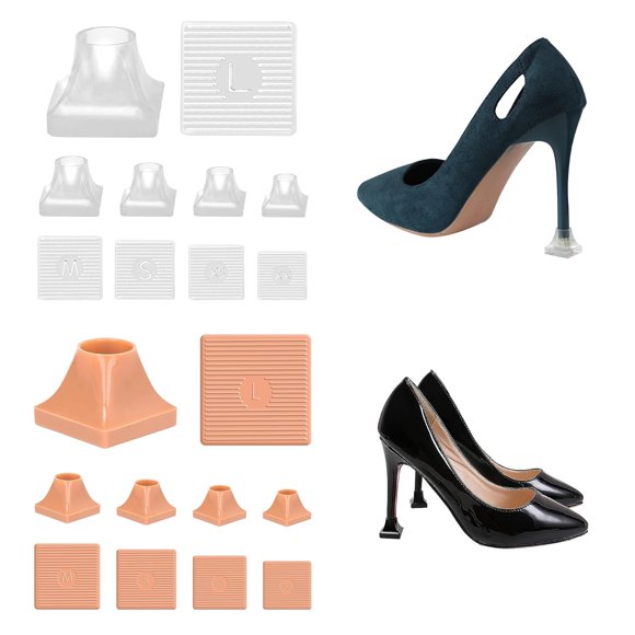 Protectores de tacón JEVRKAPZ - 10 pares (transparentes y albaricoque)