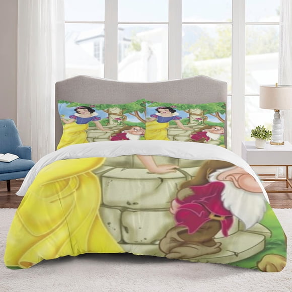 Snow White Bedding Sets Cartoon Duvet Cover Lightweight 3 Piece Bet Sets for Kids Boys Girls
