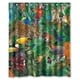 thumbnail image 1 of Cortina de ducha de selva tropical, juego de cortina de baño con ganchos, tamaño 60 x 72 pulgadas, 1 of 3