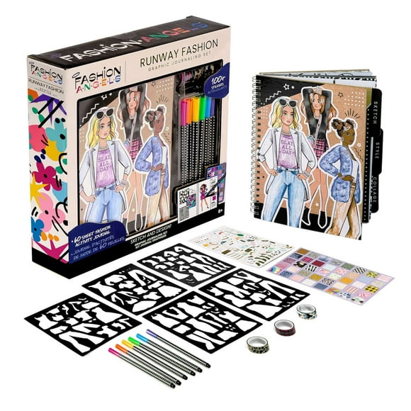 Libreta Cuaderno Portafolio Lapices Sticker Fashion Angels