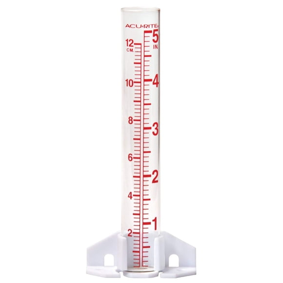 Pluviómetro AcuRite 00810A2 de cristal para lluvia, 12 cm/5 pulgadas