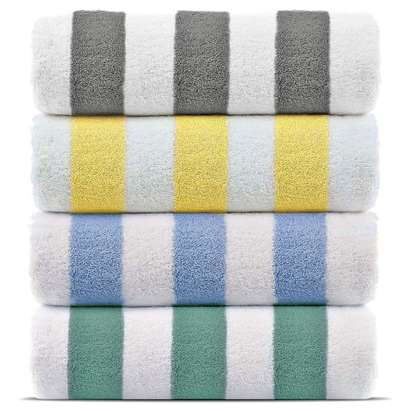 Toallas de piscina y playa Chakir Turkish Linens 100% algodón, paquete de 4