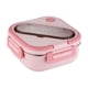 thumbnail image 1 of Bento Lunch Box Twocompartments Multifuncional Incorporado Pp Utensilio Set Rosa, 1 of 3