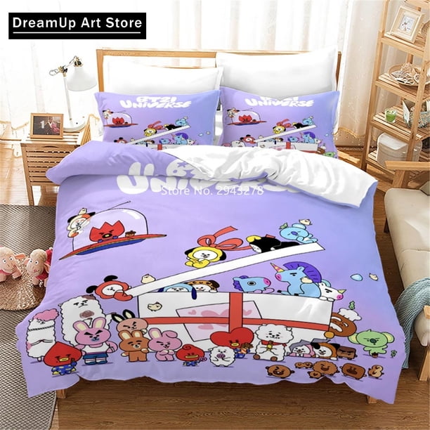 x1452 Bed SheetsLovely Cartoon BT Series Bedding Set Design Duvet Cover Bed Set Quilt Cover Twin Full Size Boys Adult 3-Piece Bedding Set (1 Duvet Cover + 2 Pillow Shams) nj1452