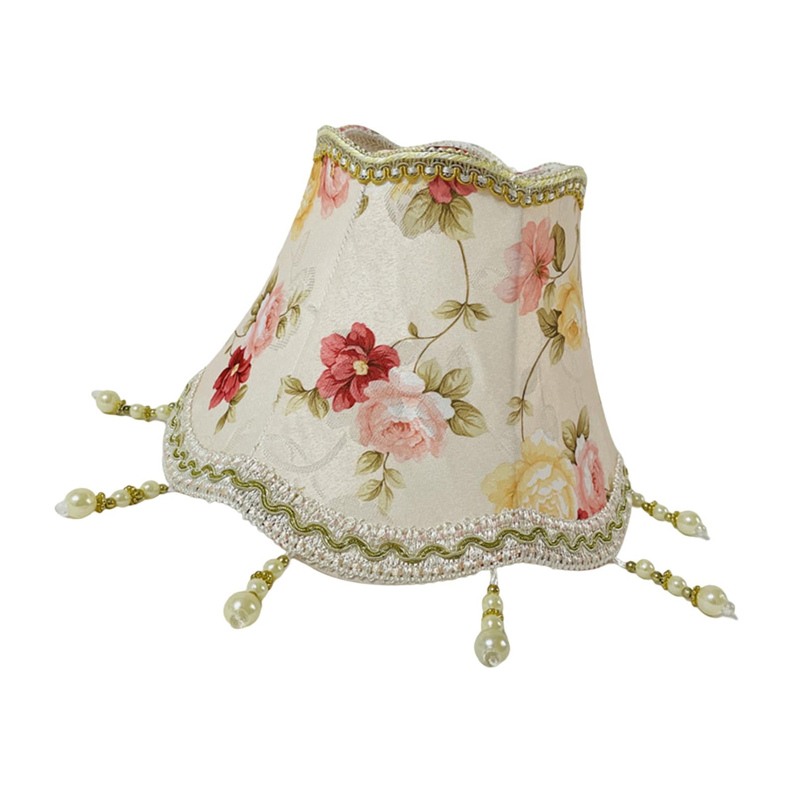 Magideal - Pantalla De Tela, Pantalla De Lámpara Con Flecos De Estilo Retro Para Lámpara De Escritorio, Pantalla De Mesa Base E27, Pantalla De Lámpara De Cúpula