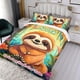 thumbnail image 3 of Perezoso Conjunto de sábanas temático, trío de piezas, cómodo y amigable con la piel, diseño único, regalo de decoración para el hogar para familiares, amigos y fans,173cm *218cm, 3 of 6