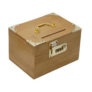 Magideal - De Con Cerradura, Independiente, Caja De Almacenamiento Decorativa, Caja De Almacenamiento De Monedas, Para Tarjetas, Mo , Claro Marrón Claro