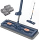 thumbnail image 1 of Trapeador plano grande, nuevo 2024, para uso húmedo y seco, con rotación de 360 grados, mango largo de acero inoxidable ajustable de 54 pulgadas con almohadillas de microfibra lavables, azul, 4 almoha, 1 of 7
