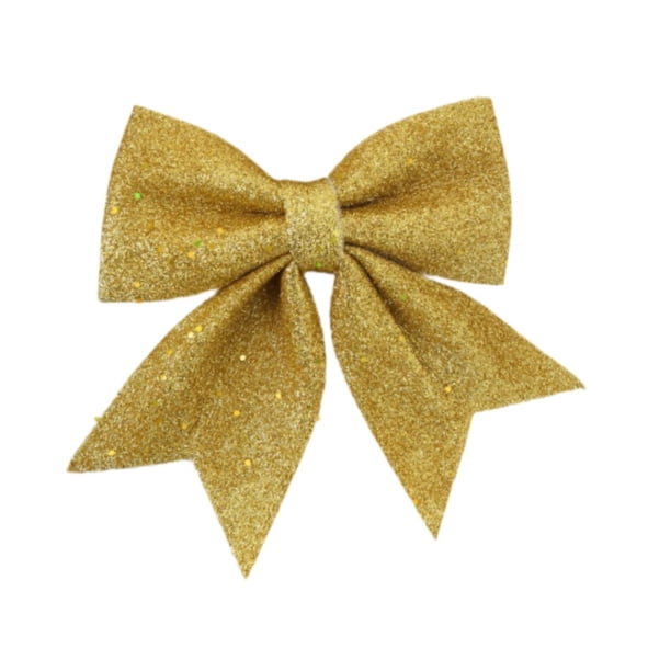 Decoración navideña con lazo dorado, lazo para corona, accesorios para fiestas, lazo decorativo para de Navidad, coronas para árboles de Navidad