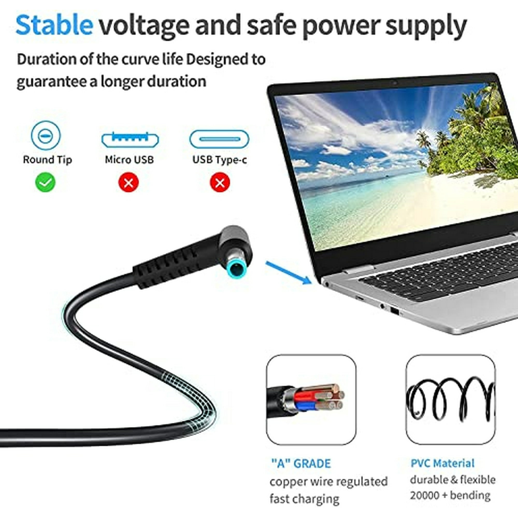 Cargador Para Laptop Hp Rolada 45w 19.5v 2.31a Para Hp Stream 11 13 14