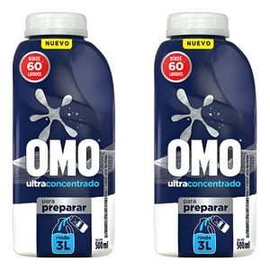 Pack X 2 Detergente Líquido Omo Ultra Power Diluible 500 Ml