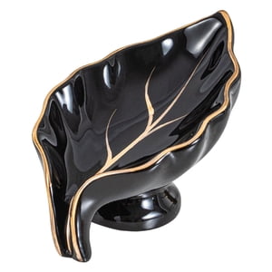 Magideal - Jabonera De Cerámica, Soporte Para Jabón, Contenedor, Caja De Almacenamiento, Bandeja De Drenaje Para , Encimera, Inodoro, Bañera, Decoración Negro