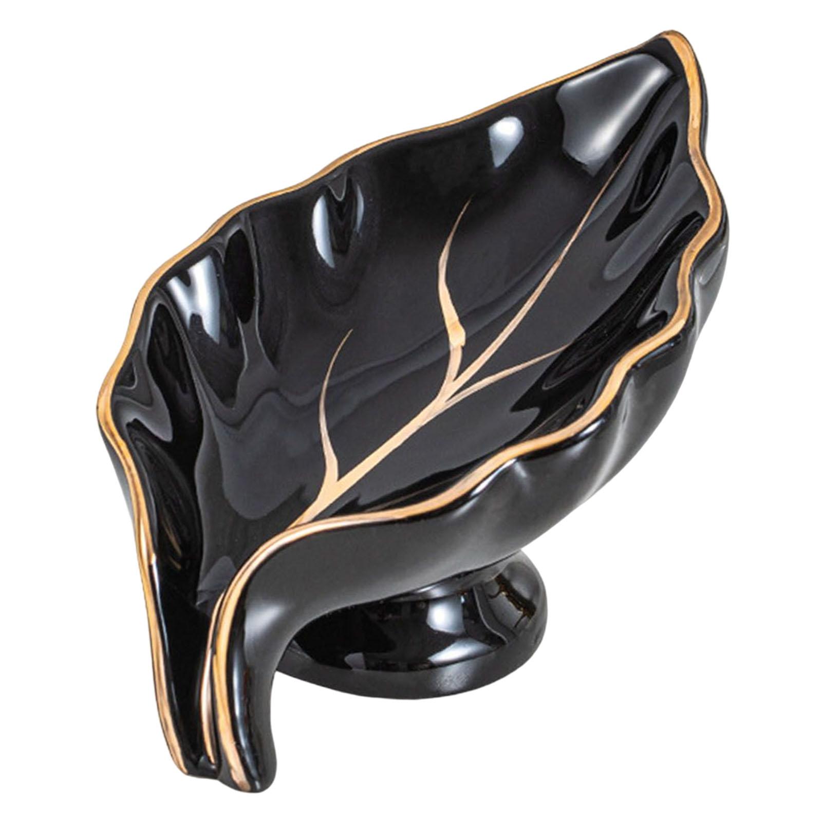 Magideal - Jabonera De Cerámica, Soporte Para Jabón, Contenedor, Caja De Almacenamiento, Bandeja De Drenaje Para , Encimera, Inodoro, Bañera, Decoración Negro