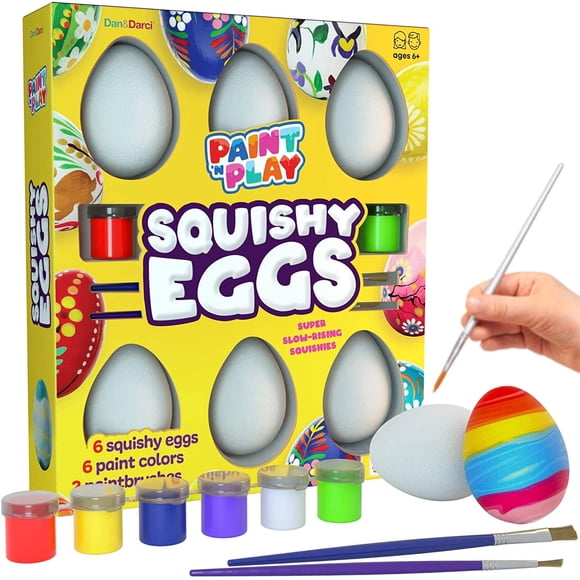 Kit de pintura Dan&Darci Egg Squishy con 6 Slow Rising Squishies