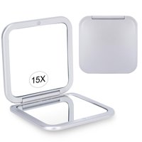 Compact Mirror Santoo, Espejo De Maquillaje Con Aumento 15X, Plateado