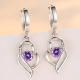 thumbnail image 2 of Aros Colgantes Mujer Corazón Enchapado Plata 925 Moda #1, 2 of 3