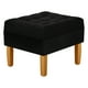 thumbnail image 2 of Pouf Wood 1c Felpa 04 Negro, 2 of 4