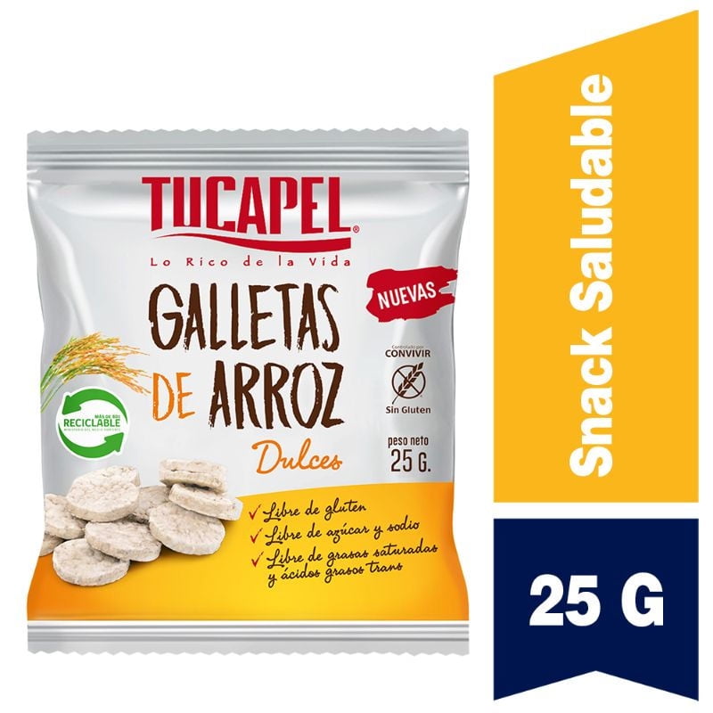Galletas De Arroz Dulces 25 gr Tucapel