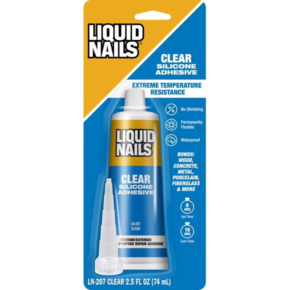 Adhesivo líquido para uñas, silicona transparente, 74 ml