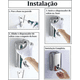 thumbnail image 2 of Dispensador de jabón líquido y detergente de acero inoxidable de 500 ml para pared, color cromado, 2 of 3