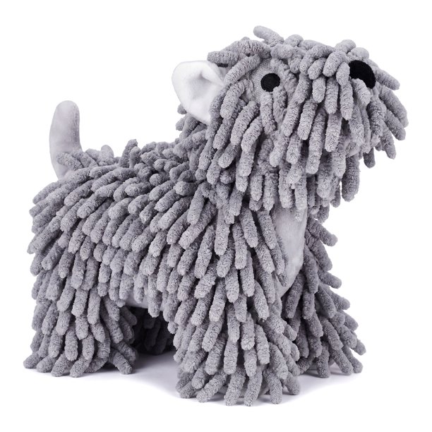 REGALWOVEN 1 Pc Toallas de Mano de Chenilla Forma de Perro, Toalla Colgante Decorativa Absorbente de Bola Peluda para Baño Hogar Gris 8" x 10"