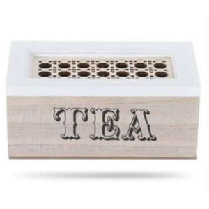 Oem - Caja De Té Mediana De Madera 2 Espacios Tea Geometrico