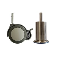 Genérico - Pack 2 Ruedas Logo 1,2 Cm + 2 Patas Satinadas 1,2 Cm Rosen