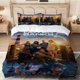 thumbnail image 1 of 3pcs Bund Six Protagonists Lighthouse Sunset Poster Digital Print Three-Piece Set 100% Polyester Light Beige-Friendly Fabric, 1 of 1