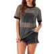thumbnail image 1 of INSPIRE CHIC Camiseta de Malla para Mujer Cubierta de Fiesta Manga Corta Transparente Tops S Negro Plata, 1 of 6