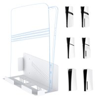 Genérico - Soporte De Pared Universal Compatible Con La Consola Playstation 5 Pro/Slim - Soporte Organizador De Material Metálico Para Mandos De Juegos-Blanco